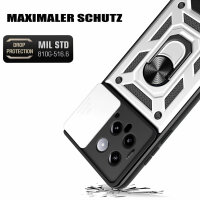 Outdoor Panzer Hülle Xiaomi 14 Handyhülle mit Kameraschutz Ringhalter Backcover Silber