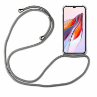 Handykette für Xiaomi Redmi 12C Handyhülle mit Band Hülle mit Kordel Handytasche Grau