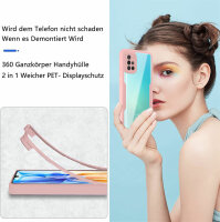 360° Grad Hülle für Samsung Galaxy A51 vollschutz Integriertem Displayschutz Rosa
