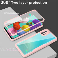 360° Grad Hülle für Samsung Galaxy A51 vollschutz Integriertem Displayschutz Rosa