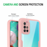360° Grad Hülle für Samsung Galaxy A51 vollschutz Integriertem Displayschutz Rosa