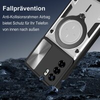 Outdoor Panzer Hülle für ZTE Handyhülle mit Slide Kameraschutz Ringhalter Bumper Blade A51 Silber