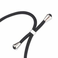 Oppo Hülle mit Band Schutzhülle Handykette Seil Silikon Handy Tasche mit Schnur Oppo A53s Schwarz