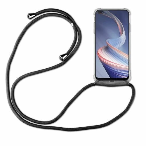 Oppo Hülle mit Band Schutzhülle Handykette Seil Silikon Handy Tasche mit Schnur Oppo Reno4 Z 5G Beige / Braun