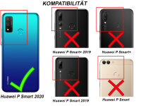 Huawei Handy Tasche Handyhülle Schutz Hülle Blumen Flip Cover Buch Case Etui Huawei P Smart 2020 Rosegold