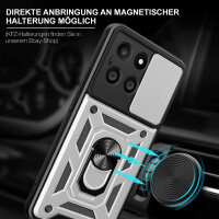 Outdoor Panzer Hülle Honor X6A Handyhülle mit Slide Kameraschutz Ringhalter Silber