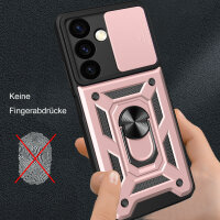 Outdoor Panzer Hülle für Samsung Galaxy S24 mit Kameraschutz Ringhalter Bumper Rosegold