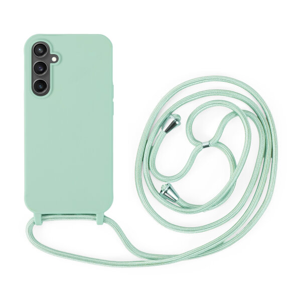 Handykette für Samsung Hanyhülle mit Band Hülle mit Kodel Smartphone Halskette Galaxy S23 FE Mintgrün
