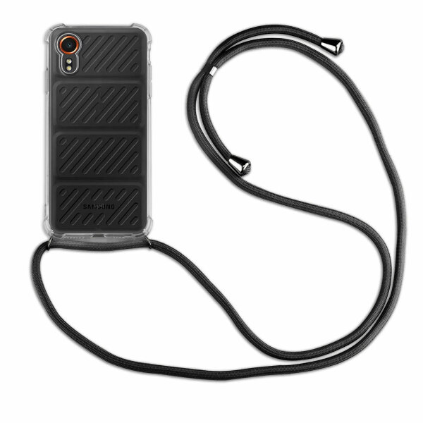 Handykette für Samsung Galaxy Xcover 7 Handyhülle mit Band Case Hülle mit Kordel Schwarz