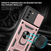 Outdoor Panzer Hülle Nokia G11 G21 Handyhülle mit Slide Kameraschutz Ringhalter Rosegold