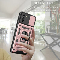Outdoor Panzer Hülle Nokia G11 G21 Handyhülle mit Slide Kameraschutz Ringhalter Rosegold