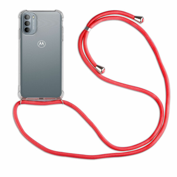 Handykette für Motorola Moto G31 / G41 Handyhülle mit Band Hülle mit Kordel  Rot
