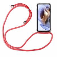 Handykette für Motorola Moto G31 / G41 Handyhülle mit Band Hülle mit Kordel  Rot