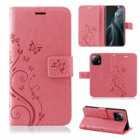 Xiaomi Handy Tasche Handyhülle Schutz Hülle Blumen Flip Cover Wallet Case Etui Xiaomi Mi 11 5G Pink