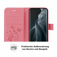 Xiaomi Handy Tasche Handyhülle Schutz Hülle Blumen Flip Cover Wallet Case Etui Xiaomi Mi 11 5G Pink
