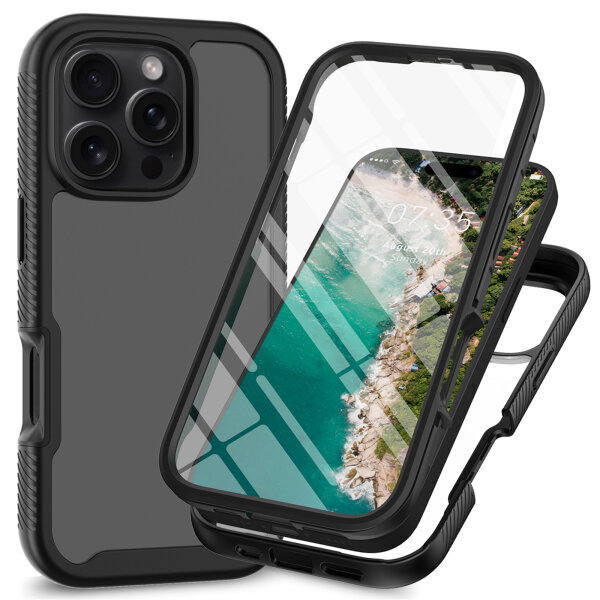 Handyhülle für Apple iPhone 16 Pro Max – 360° Panzer Case mit Displayschutz