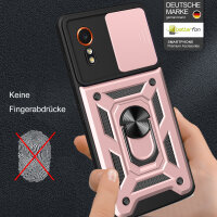 Outdoor Panzer Hülle für Samsung Galaxy Xcover 7 mit Kameraschutz Ringhalter Bumper Rosegold