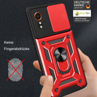 Outdoor Panzer Hülle für Samsung Galaxy Xcover 7 mit Kameraschutz Ringhalter Bumper Rot