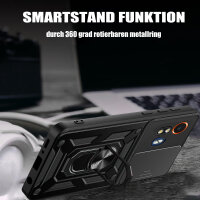 Outdoor Panzer Hülle Motorola Moto G04 G24 E14 Handyhülle mit Kameraschutz Ringhalter Schwarz