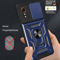 Outdoor Panzer Hülle Motorola Moto G04 G24 E14 Handyhülle mit Kameraschutz Ringhalter Blau