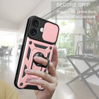 Handyhülle für Apple iPhone 16 – Ring Panzer Case Roségold