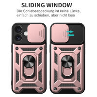 Handyhülle für Apple iPhone 16 – Ring Panzer Case Roségold
