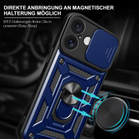 Handyhülle für Apple iPhone 16 – Ring Panzer Case Blau