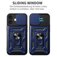 Handyhülle für Apple iPhone 16 – Ring Panzer Case Blau