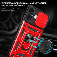 Handyhülle für Apple iPhone 16 – Ring Panzer Case Rot
