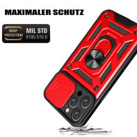 Handyhülle für Apple iPhone 16 Pro – Ring Panzer Case Rot