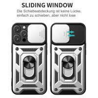 Handyhülle für Apple iPhone 16 Pro – Ring Panzer Case Silber