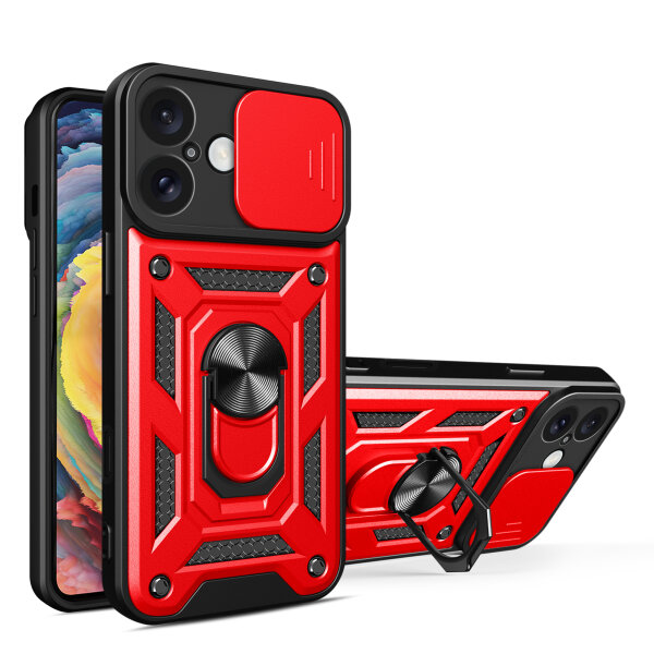 Handyhülle für Apple iPhone 16 Plus – Panzer Cover Case Rot