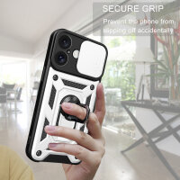 Handyhülle für Apple iPhone 16 Plus – Panzer Cover Case Silber