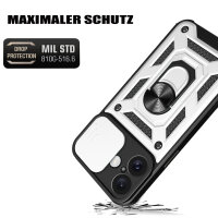 Handyhülle für Apple iPhone 16 Plus – Panzer Cover Case Silber