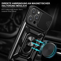 Handyhülle für Apple iPhone 16 Pro Max – Ring Panzer Case Schwarz