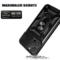 Handyhülle für Apple iPhone 16 Pro Max – Ring Panzer Case Schwarz