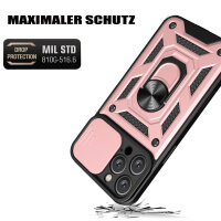 Handyhülle für Apple iPhone 16 Pro Max – Ring Panzer Case Roségold