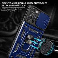 Handyhülle für Apple iPhone 16 Pro Max – Ring Panzer Case Blau