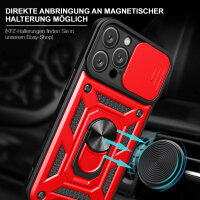 Handyhülle für Apple iPhone 16 Pro Max – Ring Panzer Case Rot
