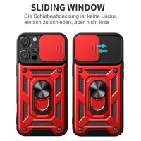 Handyhülle für Apple iPhone 16 Pro Max – Ring Panzer Case Rot