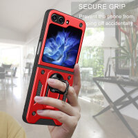 Outdoor Panzer Hülle für Samsung Galaxy Z Flip 6 mit Kameraschutz Ringhalter in Rot