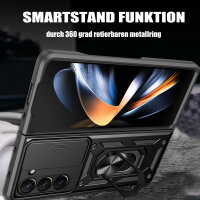 Outdoor Panzer Hülle für Samsung Galaxy Z Fold 6 mit Kameraschutz Ringhalter Schwarz