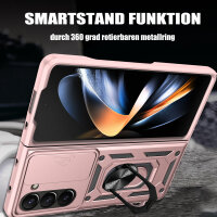 Outdoor Panzer Hülle für Samsung Galaxy Z Fold 6 mit Kameraschutz Ringhalter Rosegold