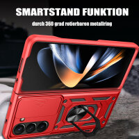 Outdoor Panzer Hülle für Samsung Galaxy Z Fold 6 mit Kameraschutz Ringhalter Rot