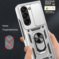 Outdoor Panzer Hülle für Samsung Galaxy Z Fold 6 mit Kameraschutz Ringhalter Silber