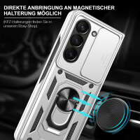 Outdoor Panzer Hülle für Samsung Galaxy Z Fold 6 mit Kameraschutz Ringhalter Silber