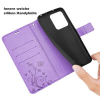 Handyhülle für Apple iPhone 16 Pro – Klapphülle Blume Lila