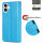 Handyhülle für Apple iPhone 16 Plus – Klapphülle Blume Blau