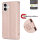 Handyhülle für Apple iPhone 16 Plus – Klapphülle Blume Roségold
