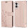 Handyhülle für Apple iPhone 16 Plus – Klapphülle Blume Roségold